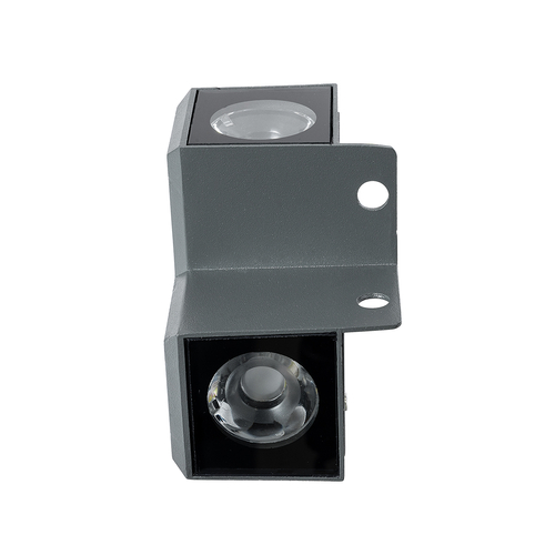 GLOBOSTAR® WALLLIGHT-DONA 90732 Αρχιτεκτονικό Γωνιακό Φωτιστικό LED 10W 950lm 10° DC 24V Αδιάβροχο IP65 Φυσικό Λευκό 4500K Dimmable - Γκρι Ανθρακί - Μ8 x Π8 x Υ6cm - 3 Χρόνια Εγγύηση
