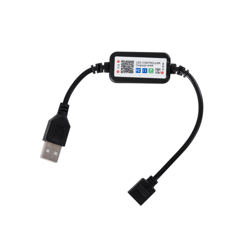 GloboStar® DIGISTRIP 90759 Set RGB Strip - Σετ Ταινίας 5 Μέτρων με Controller & Bluetooth Mobile APP - LED SMD 5050 36W/5m 150LED/5m 2880lm/m 120° DC 5V με USB 2.0 & Bluetooth Mobile APP IP20 Πολύχρωμο RGB - Dimmable - Μαύρο Σώμα - Μ500 x Π1 x Υ0.2cm - Συσκευασία 5 Μέτρων - 2 Χρόνια Εγγύηση