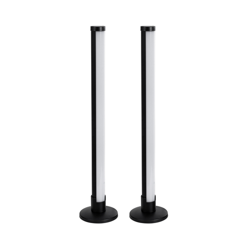 GloboStar® DIGICOLUMN 90760 Σετ 2 Μοντέρνα Επιτραπέζια Φωτιστικά Γραφείου Digital Pixel Symphony Bars LED 16W 1280lm 180° DC 5V με USB 2.0 IP20 - Εναλλαγή Φωτισμού μέσω Τηλεχειριστηρίου - Πολύχρωμα RGB - Dimmable - Μαύρο - Φ3 x Υ45cm - Συσκευασία 2 Τεμαχίων - 2 Χρόνια Εγγύηση
