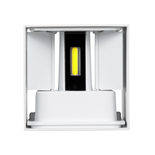 GloboStar® AXIS-S 60566 Φωτιστικό Τοίχου - Απλίκα Αρχιτεκτονικού Φωτισμού Εσωτερικού/Εξωτερικού Χώρου Up & Down LED 10W 1250lm 10 έως 60° AC 220-240V Αδιάβροχο IP65 Μ10 x Π10 x Υ10cm - Ψυχρό Λευκό 6000K - Λευκό - Bridgelux Chip - 3 Χρόνια Εγγύηση
