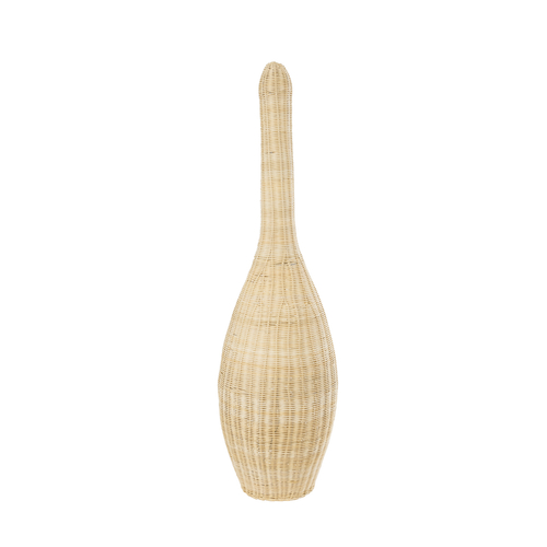 GloboStar® PARADIS 01844 Boho Επιδαπέδιο Φωτιστικό Μονόφωτο 1 x E27 IP20 Μπεζ Ξύλο - Μ35 x Π35 x Υ120cm