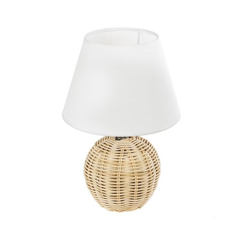 GloboStar® HASUMI 01957 Boho Επιτραπέζιο Φωτιστικό Πορτατίφ Μονόφωτο 1 x E27 AC220-240V IP20 - Φ19 x Υ30cm - Μπεζ Ξύλινο Ρατάν Πλέγμα με Λευκό Καπέλο GloboStar® HASUMI 01957 Boho Επιτραπέζιο Φωτιστικό Πορτατίφ Μονόφωτο 1 x E27 AC220-240V IP20 - Φ19 x Υ30cm - Μπεζ Ξύλινο Ρατάν Πλέγμα με Λευκό Καπέλο