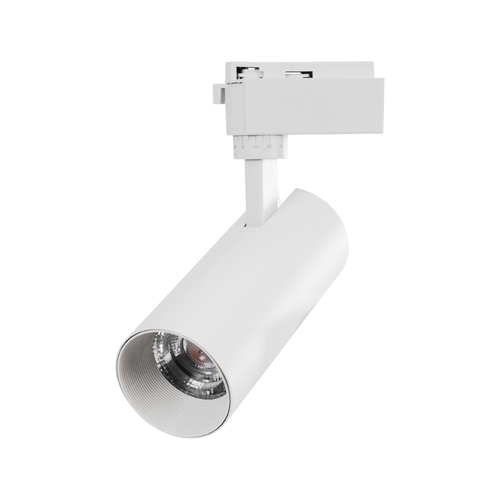GloboStar® LUGANO 60807 Μονοφασικό Φωτιστικό Σποτ Ράγας LED 20W 2500lm 36° Acrylic HQ LENS AC 220-240V IP20 Φ6.5 x Υ22cm Φυσικό Λευκό 4500K - EUROTRACK® System 1L+1N - Λευκό - Bridgelux Chip - TÜV Certified Driver - 5 Χρόνια Εγγύηση