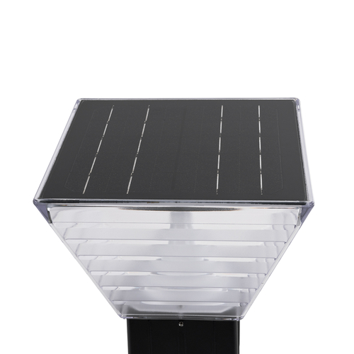 GloboStar® GRACIOUS 90529 Αυτόνομο Ηλιακό Φωτιστικό Κήπου - Απλίκα Αρχιτεκτονικού Φωτισμού Εξωτερικού Χώρου LED 10W 330lm 120° με Ενσωματωμένο Φωτοβολταϊκό Panel 6V 2W & Επαναφορτιζόμενη Μπαταρία Li-ion 3.2V 1800mAh με Αισθητήρα Ημέρας-Νύχτας - Αδιάβροχο IP65 - Σώμα Αλουμινίου & ABS - Μ29 x Π24 x Υ24cm - Θερμό Λευκό 2700K - Ψυχρό Λευκό 6000K - Μαύρο - 2 Χρόνια Εγγύηση