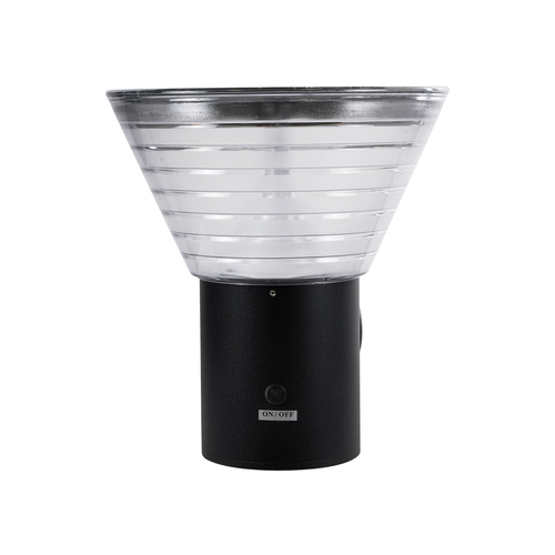 GloboStar® VEGGIE 90530 Αυτόνομο Ηλιακό Φωτιστικό Κήπου - Απλίκα Αρχιτεκτονικού Φωτισμού Εξωτερικού Χώρου LED 10W 330lm 120° με Ενσωματωμένο Φωτοβολταϊκό Panel 6V 2W & Επαναφορτιζόμενη Μπαταρία Li-ion 3.2V 1800mAh με Αισθητήρα Ημέρας-Νύχτας - Αδιάβροχο IP65 - Σώμα Αλουμινίου & ABS - Μ23 x Π30 x Υ25cm - Ψυχρό Λευκό 6000K - Μαύρο - 2 Χρόνια Εγγύηση