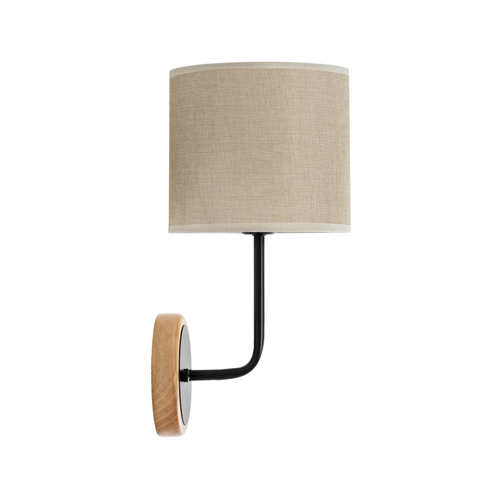 GloboStar® MANU 02043 Μοντέρνο Επιτοίχιο Φωτιστικό Απλίκα Μονόφωτο 1 x E27 IP20 Μαύρο Μέταλλο, Μπεζ Ξύλο με Μπεζ Ύφασμα - Μ18 x Π20 x Υ37cm GloboStar® MANU 02043 Μοντέρνο Επιτοίχιο Φωτιστικό Απλίκα Μονόφωτο 1 x E27 IP20 Μαύρο Μέταλλο, Μπεζ Ξύλο με Μπεζ Ύφασμα - Μ18 x Π20 x Υ37cm