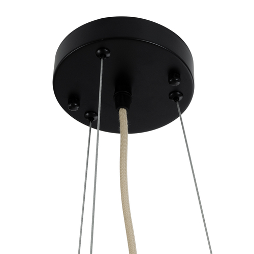 GloboStar® BIMINI 02288 Boho Κρεμαστό Φωτιστικό Πλέγμα Μονόφωτο 1 x E27 IP20 Καφέ Ξύλο - Μ60 x Π60 x Υ40cm