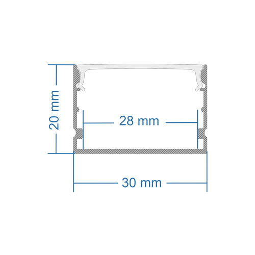 GloboStar® SURFACE-PROFILE 70824-3M Προφίλ Αλουμινίου - Βάση & Ψύκτρα Ταινίας LED με Λευκό Γαλακτερό Κάλυμμα - Επιφανειακή Χρήση - Πατητό Κάλυμμα - Ασημί - 3 Μέτρα - Πακέτο 5 Τεμαχίων - Μ300 x Π3 x Υ2cm