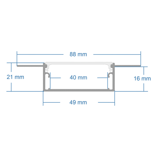 GloboStar® PLASTERBOARD-PROFILE 70862-3M Προφίλ Αλουμινίου - Βάση & Ψύκτρα Ταινίας LED με Λευκό Γαλακτερό Κάλυμμα - Χωνευτή Χρήση σε Γυψοσανίδα - Trimless - Πατητό Κάλυμμα - Ασημί - 3 Μέτρα - Πακέτο 5 Τεμαχίων - Μ300 x Π8.8 x Υ2cm