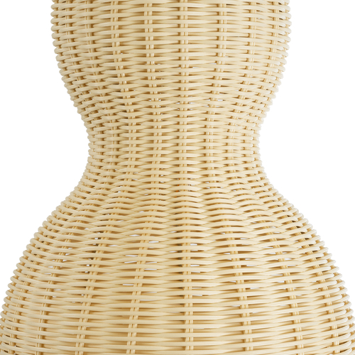 GloboStar® KINGSTOWN 02168 Boho Κρεμαστό Φωτιστικό Πλέγμα Μονόφωτο 1 x E27 IP20 Μπεζ Ξύλο - Μ30 x Π30 x Υ60cm