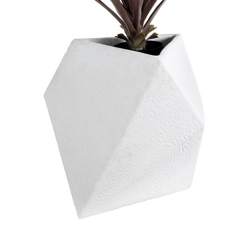 GloboStar® Artificial Garden ALBEROBELLO 20737 Επιδαπέδιο Πολυεστερικό Τσιμεντένιο Κασπώ Γλάστρα - Flower Pot Λευκό Μ50 x Π30 x Υ50cm