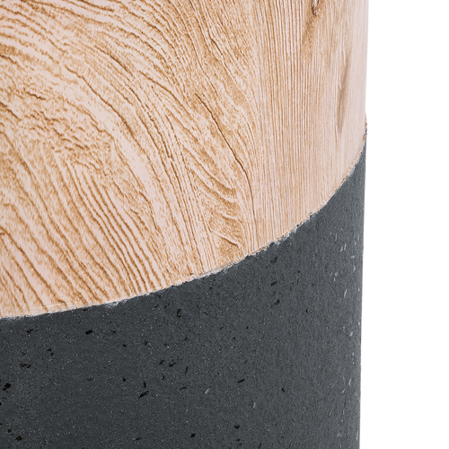 GloboStar® Artificial Garden BELLANO 20748 Επιδαπέδιο Πολυεστερικό Τσιμεντένιο Κασπώ Γλάστρα - Flower Pot Μαύρο με Καφέ Φ36 x Υ90cm