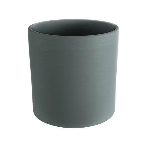 GloboStar® Artificial Garden NAPOLI 20495 Διακοσμητικό Κεραμικό Κασπώ Γλάστρα - Flower Pot Γκρι Πράσινο με Χρυσό Φ20 x Υ20cm