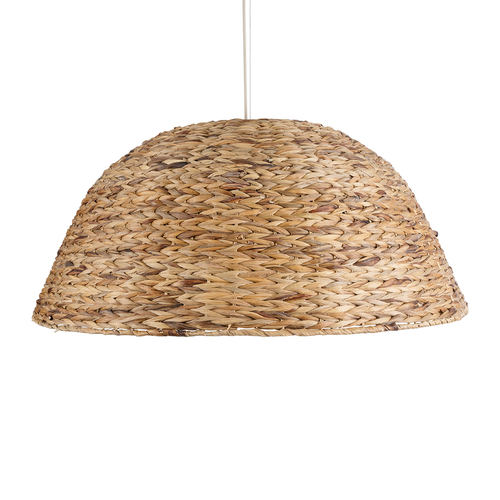 GloboStar® MANGATA 01848 Boho Κρεμαστό Φωτιστικό Καμπάνα Μονόφωτο 1 x E27 IP20 Καφέ Ξύλο - Μ90 x Π90 x Υ40cm