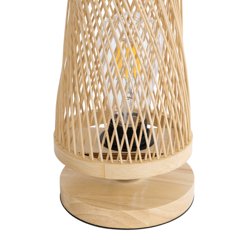 GloboStar® ROWAN 01994 Boho Επιτραπέζιο Φωτιστικό Μονόφωτο 1 x E27 AC220-240V IP20 - Φ17 x Υ42cm - Μπεζ Ξύλινο Μπαμπού Πλέγμα GloboStar® ROWAN 01994 Boho Επιτραπέζιο Φωτιστικό Μονόφωτο 1 x E27 AC220-240V IP20 - Φ17 x Υ42cm - Μπεζ Ξύλινο Μπαμπού Πλέγμα