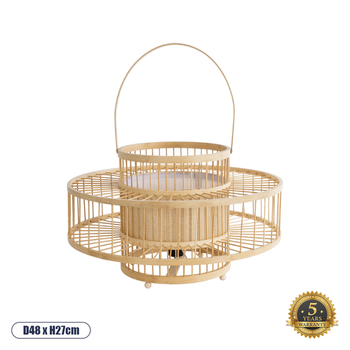 GloboStar® SORENIA 02003 Boho Επιδαπέδιο Φωτιστικό Μονόφωτο 1 x E27 IP20 Μπεζ Ξύλο - Μ48 x Π48 x Υ27cm GloboStar® SORENIA 02003 Boho Επιδαπέδιο Φωτιστικό Μονόφωτο 1 x E27 IP20 Μπεζ Ξύλο - Μ48 x Π48 x Υ27cm