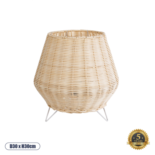 GloboStar® BOLSON 02010 Boho Επιδαπέδιο Φωτιστικό Μονόφωτο 1 x E27 IP20 Μπεζ Ξύλο με Λευκό Μέταλλο - Μ30 x Π30 x Υ30cm GloboStar® BOLSON 02010 Boho Επιδαπέδιο Φωτιστικό Μονόφωτο 1 x E27 IP20 Μπεζ Ξύλο με Λευκό Μέταλλο - Μ30 x Π30 x Υ30cm