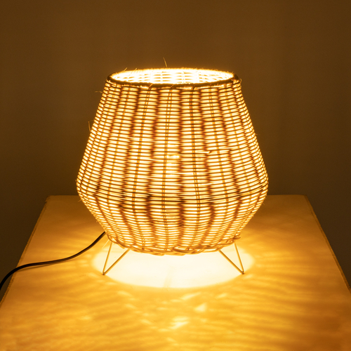 GloboStar® BOLSON 02010 Boho Επιδαπέδιο Φωτιστικό Μονόφωτο 1 x E27 IP20 Μπεζ Ξύλο με Λευκό Μέταλλο - Μ30 x Π30 x Υ30cm GloboStar® BOLSON 02010 Boho Επιδαπέδιο Φωτιστικό Μονόφωτο 1 x E27 IP20 Μπεζ Ξύλο με Λευκό Μέταλλο - Μ30 x Π30 x Υ30cm