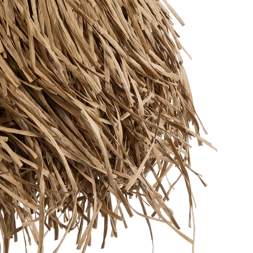 GloboStar® GUADELOUPE 02157 Boho Κρεμαστό Φωτιστικό Πλέγμα Μονόφωτο 1 x E27 IP20 Μπεζ Ράφια - Μ50 x Π50 x Υ40cm