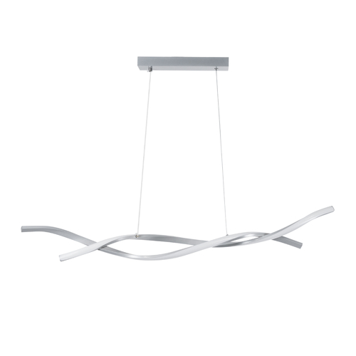 GloboStar® MORALES 61277 Κρεμαστό Φωτιστικό Οροφής Design LED CCT 54W 6048lm 200° AC 220-240V - Εναλλαγή Φωτισμού μέσω Τηλεχειριστηρίου All In One Ψυχρό 6000k+Φυσικό 4500k+Θερμό 2700K Dimmable Μ90 x Π14 x Υ14cm - Ασημί Βούρτσας - 3 Χρόνια Εγγύηση