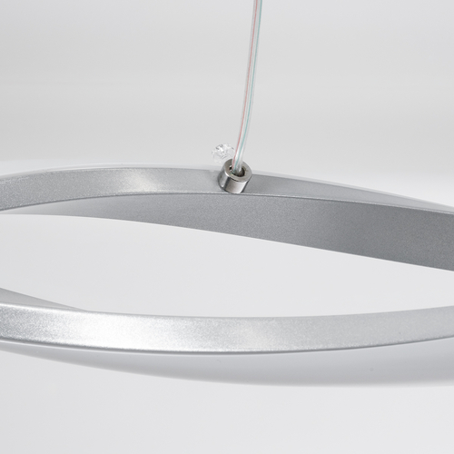 GloboStar® MORALES 61277 Κρεμαστό Φωτιστικό Οροφής Design LED CCT 54W 6048lm 200° AC 220-240V - Εναλλαγή Φωτισμού μέσω Τηλεχειριστηρίου All In One Ψυχρό 6000k+Φυσικό 4500k+Θερμό 2700K Dimmable Μ90 x Π14 x Υ14cm - Ασημί Βούρτσας - 3 Χρόνια Εγγύηση