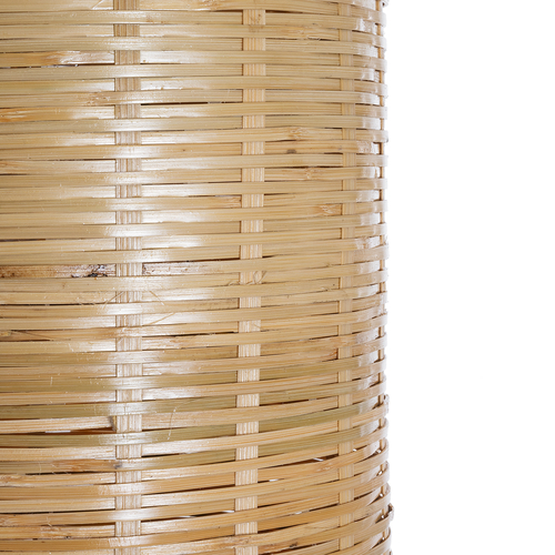 GloboStar® WAIKIKI 02349 Boho Κρεμαστό Φωτιστικό Πλέγμα Μονόφωτο 1 x E27 IP20 Μπεζ Ξύλο - Μ20 x Π20 x Υ80cm