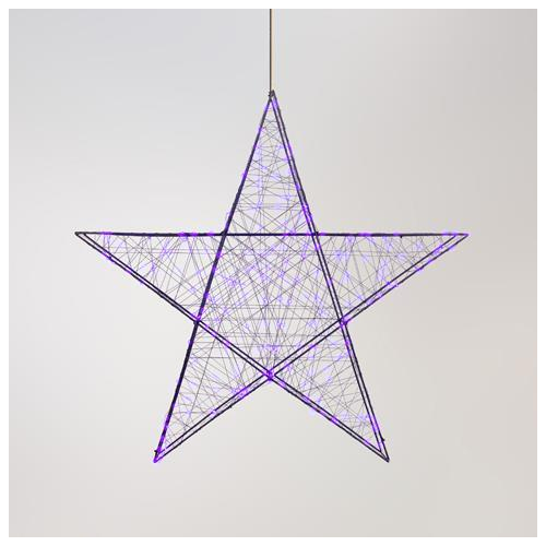 ΑΣΤΕΡΙ ΦΩΤΙΖΟΜΕΝΟ 78cm, 240 LED, 4,5V ΜΕΤΑΣΧΗΜΑΤΙΣΤΗ, TIMER, ΜΑΥΡΟΣ ΜΕΤΑΛΛΙΚΟΣ ΣΚΕΛΕΤΟΣ, ΜΑΥΡΟ ΧΑΛΚΙΝΟ ΚΑΛΩΔΙΟ, ΜΩΒ LED, ΠΡΟΕΚΤΑΣΗ ΠΑΡΟΧΗΣ 5m, IP44