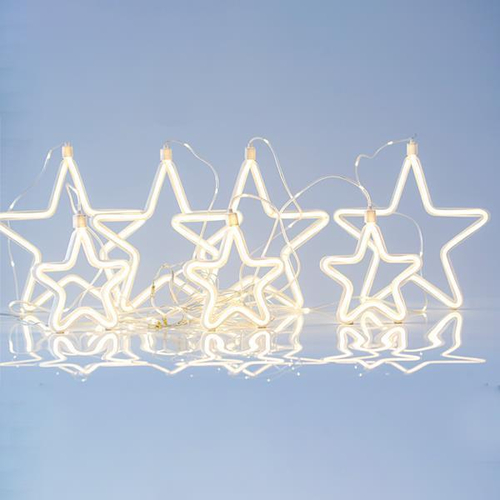 ΚΟΥΡΤΙΝΑ, 47 MINI LED, 27V ADAPTOR, ΜΕ 4 ΑΣΤΕΡΙΑ 18cm & 3 ΑΣΤΕΡΙΑ 14cm ΜΕ NEON, 4 ΕΠΕΚΤΑΣΕΙΣ ΕΩΣ 3 ΣΕΤ, ΑΣΗΜΙ ΧΑΛΚΙΝΟ ΚΑΛΩΔΙΟ, ΘΕΡΜΟ ΛEΥΚΟ LED, ΘΕΡΜΗ ΛΕΥΚΗ NEON, (150x108cm), ΠΑΡΟΧΗΣ 3m, IP44