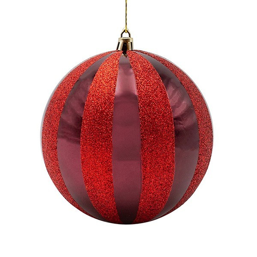 ΠΛΑΣΤΙΚΗ ΜΠΑΛΑ, ΜΠΟΡΝΤΟ ΜΕ ΚΟΚΚΙΝΟ GLITTER, ΣΕΤ 2ΤΜΧ, 20cm