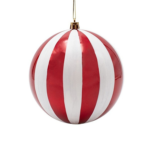 ΠΛΑΣΤΙΚΗ ΜΠΑΛΑ, ΚΟΚΚΙΝΗ ΠΕΡΛΑ ΜΕ ΛΕΥΚΕΣ ΡΙΓΕΣ, ΣΕΤ 2ΤΜΧ, 20cm