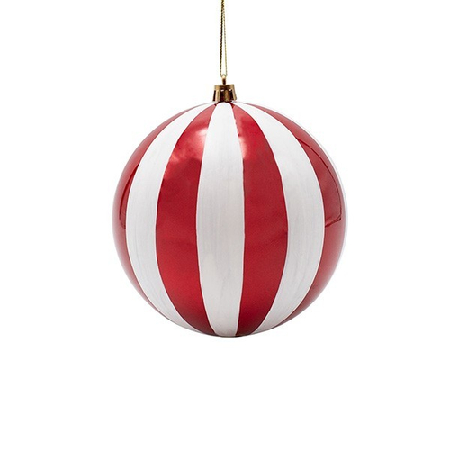 ΠΛΑΣΤΙΚΗ ΜΠΑΛΑ, ΚΟΚΚΙΝΗ ΠΕΡΛΑ ΜΕ ΛΕΥΚΕΣ ΡΙΓΕΣ, ΣΕΤ 2ΤΜΧ, 15cm