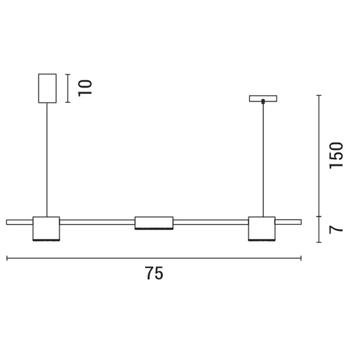 ΦΩΤΙΣΤΙΚΟ ΚΡΕΜΑΣΤΟ 3ΦΩΤΟ LED 24W 75X150 ΜΑΥΡΟ ARTE ILLUMINA
