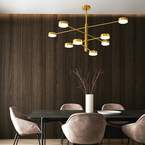ΦΩΤΙΣΤΙΚΟ ΚΡΕΜΑΣΤΟ 8ΦΩΤΟ LED 96W 100X65X20 ΧΡΥΣΟ ARTE ILLUMINA