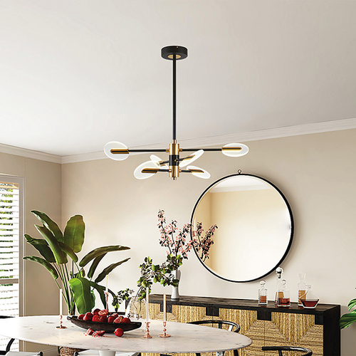 ΦΩΤΙΣΤΙΚΟ ΚΡΕΜΑΣΤΟ 6ΦΩΤΟ LED 42W 3CCT 88X65 ΜΑΥΡΟ-ΧΡΥΣΟ ARTE ILLUMINA