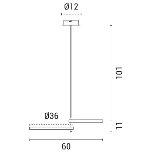 ΦΩΤΙΣΤΙΚΟ ΚΡΕΜΑΣΤΟ 2ΦΩΤΟ LED 30W 600X360X250 ΜΑΥΡΟ ARTE ILLUMINA