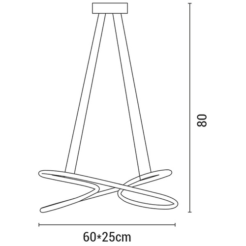 ΦΩΤΙΣΤΙΚΟ ΚΡΕΜΑΣΤΟ ΟΒΑΛ LED 40W670X200X200 4000Κ ΝΙΚΕΛ ARTE ILLUMINA SATURN