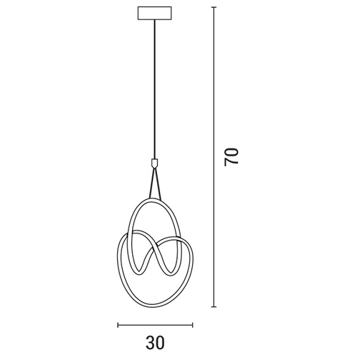 ΦΩΤΙΣΤΙΚΟ ΚΡΕΜΑΣΤΟ LED 30W 300X300X300 4000Κ ΝΙΚΕΛ ARTE ILLUMINA SATURN