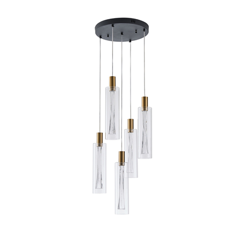 ΦΩΤΙΣΤΙΚΟ ΚΡΕΜΑΣΤΟ ΓΥΑΛΙ 5ΦΩΤΟ 38W 3000K 4400Lm Φ350x1930mm ARTE ILLUMINA VIAL