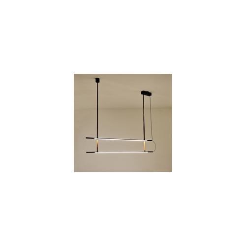 ΦΩΤΙΣΤΙΚΟ ΚΡΕΜΑΣΤΟ ΜΕΤΑΛΛΟ-ΔΕΡΜΑ LED 2x20W 3000K 4100Lm 1400X60X1200mm ΜΑΥΡΟ ARTE ILLUMINA LINEA
