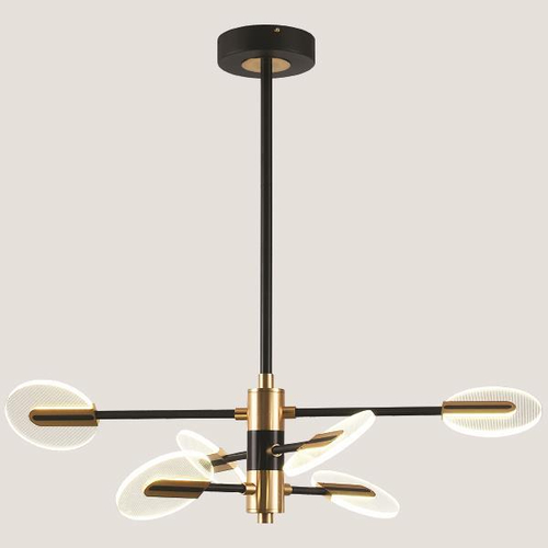 ΦΩΤΙΣΤΙΚΟ ΚΡΕΜΑΣΤΟ 6ΦΩΤΟ LED 42W 3CCT 88X65 ΜΑΥΡΟ-ΧΡΥΣΟ ARTE ILLUMINA