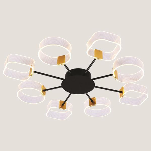 ΦΩΤΙΣΤΙΚΟ ΚΡΕΜΑΣΤΟ 8ΦΩΤΟ LED 80W 98X8 ΜΑΥΡΟ-ΧΡΥΣΟ ARTE ILLUMINA