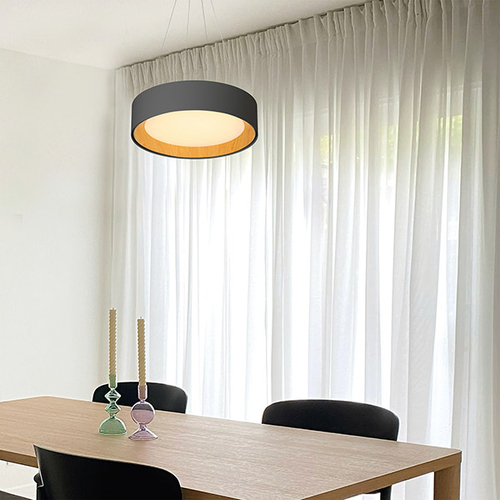 ΦΩΤΙΣΤΙΚΟ ΚΡΕΜΑΣΤΟ ΣΤΡΟΓΓΥΛΟ LED 30W 3000Κ Φ45X11 ΜΑΥΡΟ-ΞΥΛΟ ΔΡΥΣ ARTE ILLUMINA