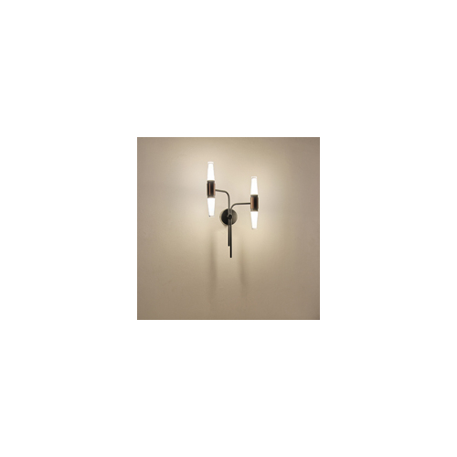 ΑΠΛΙΚΑ TOIXOY ΑΛΟΥΜΙΝΙΟΥ LED 2X6W 3000K 1200Lm 420X130mm ΜΑΥΡΟ-ΧΡΥΣΟ ARTE ILLUMINA VELAS
