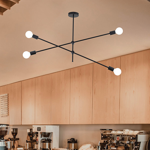 ΦΩΤΙΣΤΙΚΟ ΚΡΕΜΑΣΤΟ 4ΦΩΤΟ 4XΕ27 1000X550mm MAX 40W ΜΑΥΡΟ ARTE ILLUMINA SKYLINE