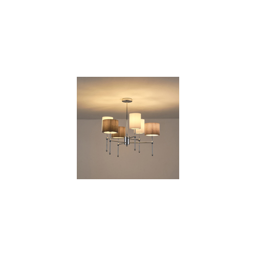 ΦΩΤΙΣΤΙΚΟ ΚΡΕΜΑΣΤΟ ΥΦΑΣΜΑ 6ΦΩΤΟ 6XE14 ΜΑΧ 40W Φ740X640mm ΛΕΥΚΟ-ΜΑΥΡΟ ARTE ILLUMINA VELI