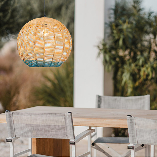 ΦΩΤΙΣΤΙΚΟ ΚΡΕΜΑΣΤΟ ΜΟΝΟΦΩΤΟ Ε27 D500 RATTAN ΛΕΥΚΟ ΓΑΛΑΖΙΟ ARTE ILLUMINA KAI