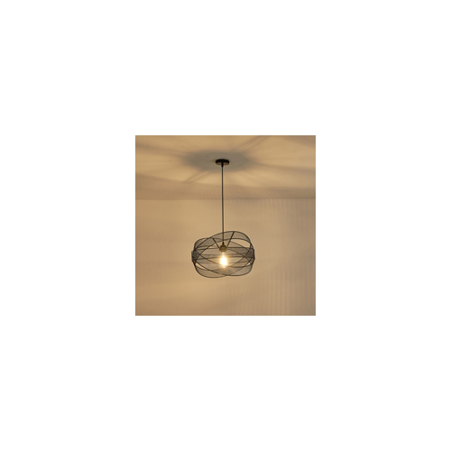 ΦΩΤΙΣΤΙΚΟ ΚΡΕΜΑΣΤΟ ΜΕΤΑΛΛΟ 1XE27  MAX 40W 250X250X1280mm ΜΑΥΡΟ ARTE ILLUMINA OGGI