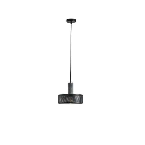 ΦΩΤΙΣΤΙΚΟ ΚΡΕΜΑΣΤΟ TΣΙΜΕΝΤΟ&ΜΕΤΑΛΛΟ 1XE27 MAX 40W 255X255X200mm  ΜΑΥΡΟ ARTE ILLUMINA SCOURO
