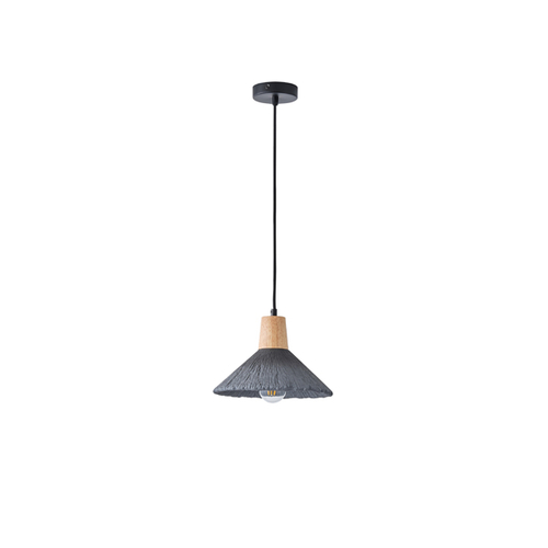 ΦΩΤΙΣΤΙΚΟ ΚΡΕΜΑΣΤΟ RUBBER WOOD&ΤΣΙΜΕΝΤΟ 1XE27 MAX 15W 250X250X180mm ΜΑΥΡΟ ARTE ILLUMINA GESSO