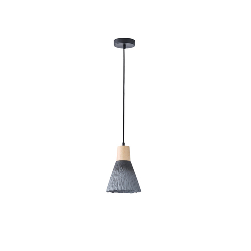 ΦΩΤΙΣΤΙΚΟ ΚΡΕΜΑΣΤΟ RUBBER WOOD&ΤΣΙΜΕΝΤΟ 1XE27 MAX 15W 160X160X220mm ΜΑΥΡΟ ARTE ILLUMINA GESSO